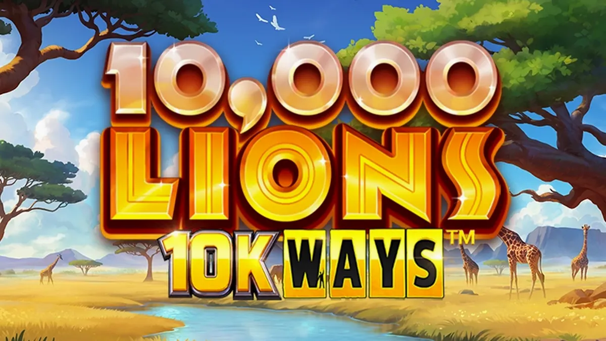 Tampilan visual modern dari slot 10,000 Lions 10K Ways