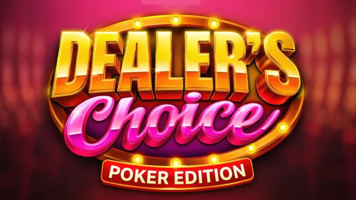 Tampilan meja hijau kasino pada slot Dealer’s Choice: Poker Edition